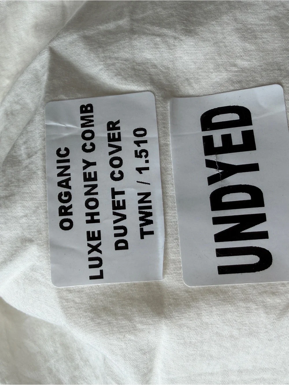 Quince Twin Luxe Honeycomb Duvet Cover  Organic Undyed Natural